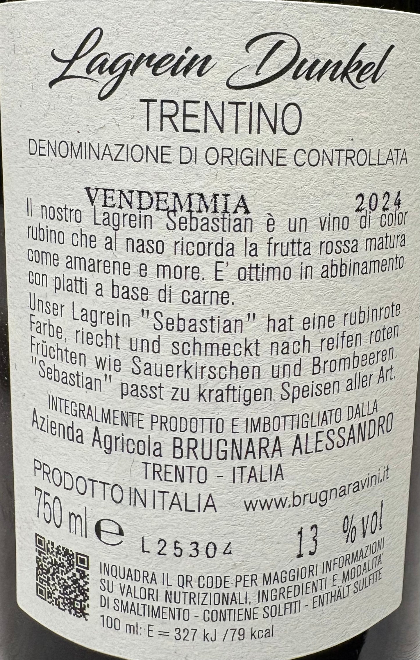 Lagrein Dunkel Sebastian - Brugnara