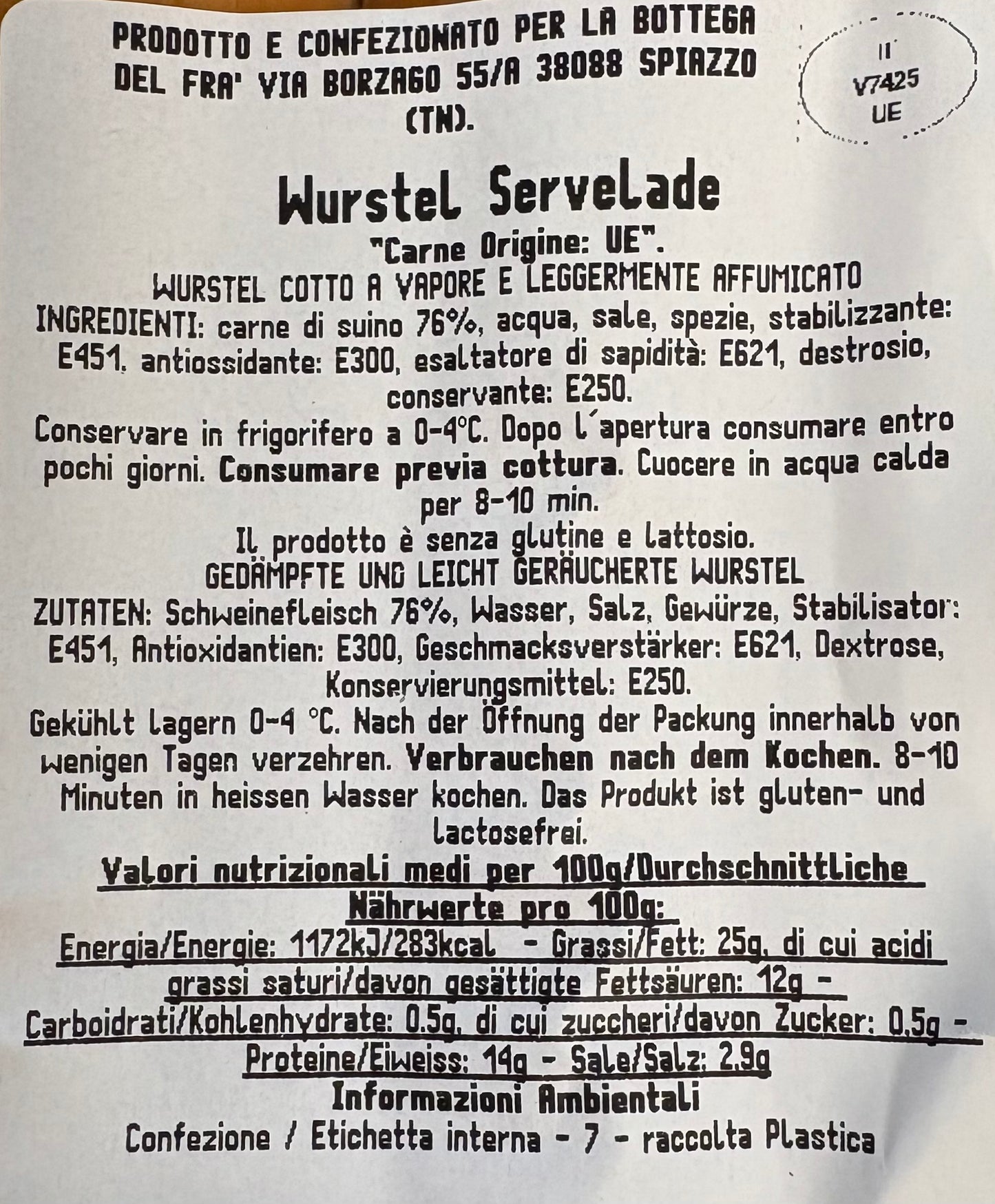 WURSTEL SERVELADE