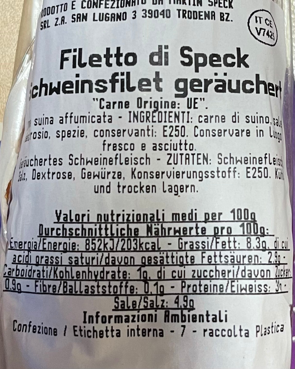 FILETTO DI SPECK