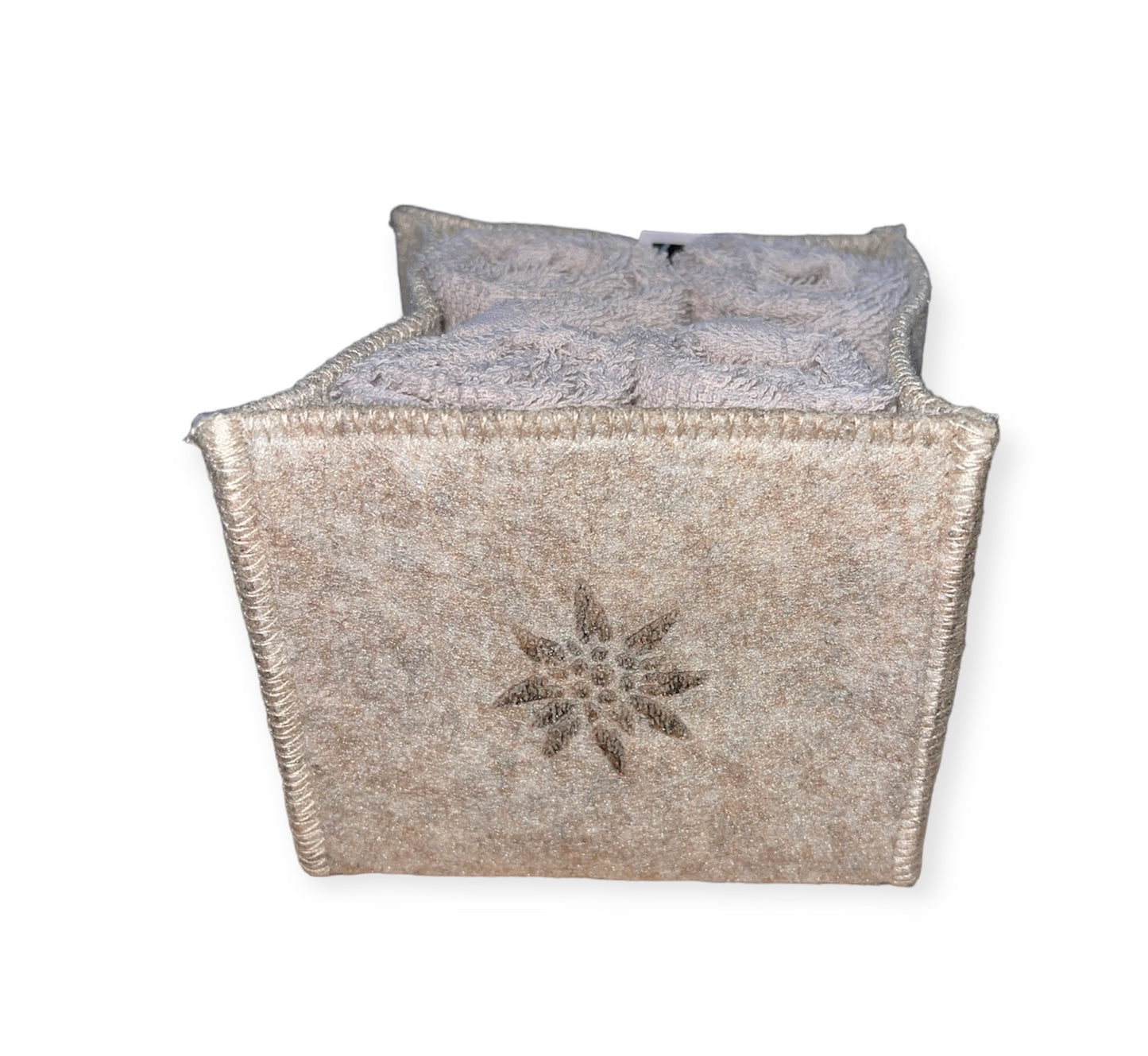 Felt set of 4 edelweiss washcloths