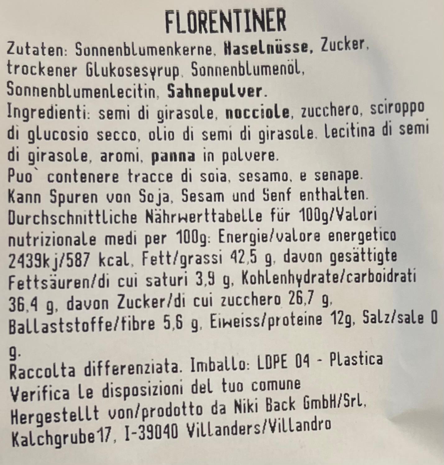 Florentiner - Snack dolci ai semi