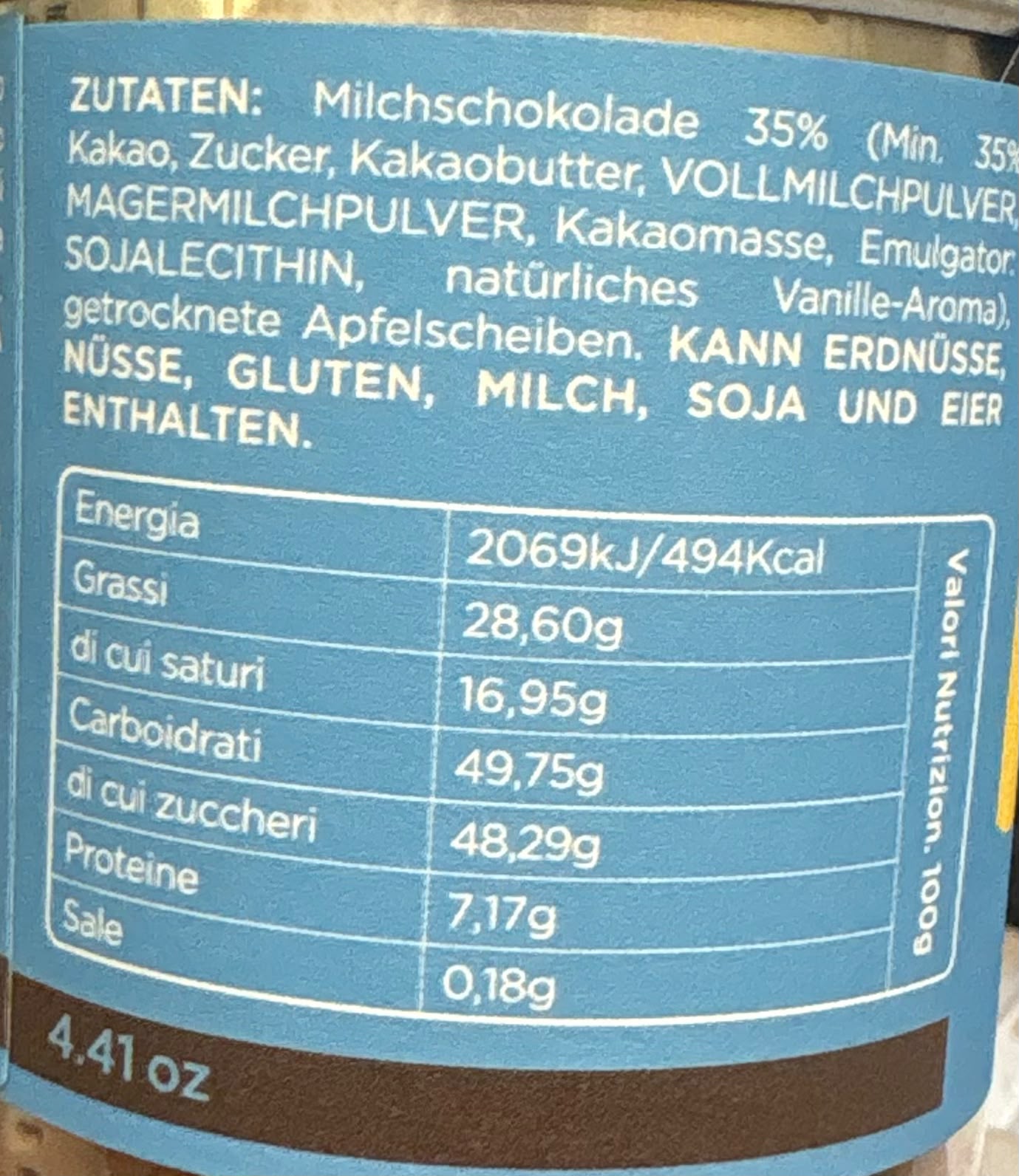 MELA CON CIOCCOLATO AL LATTE