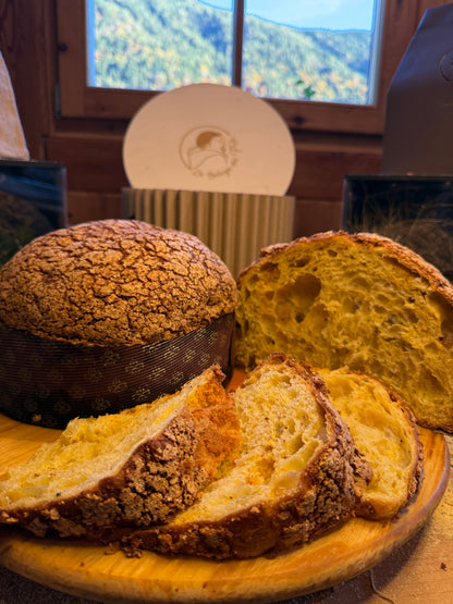 PRESTO DISPONIBILE....PANETTONE DEL FRA' con farina gialla di Storo, mele e miele - 300 gr