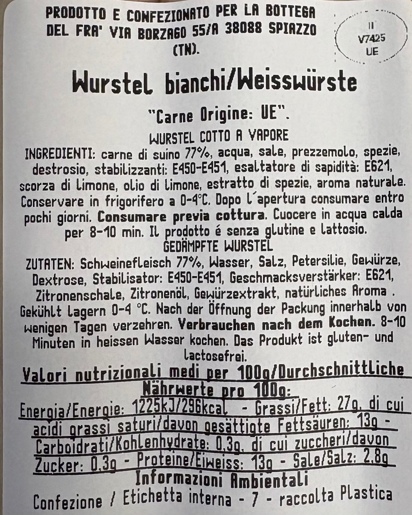 WHITE SAUSAGES