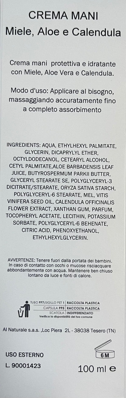 HONEY, ALOE AND CALENDULA HAND CREAM