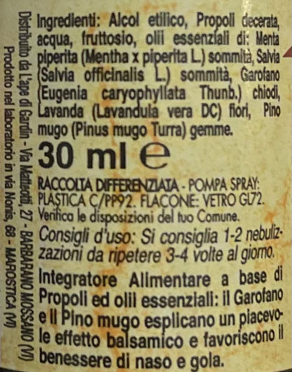 Propoli spray gola con alcool