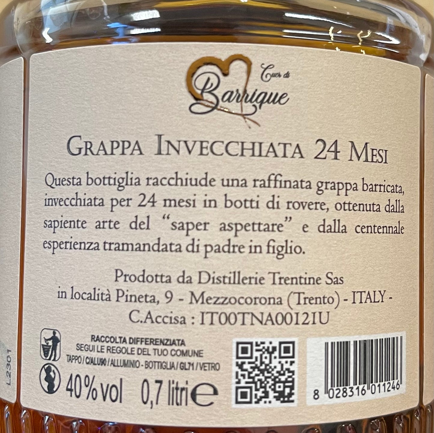 Herz aus im Barrique gereiftem Grappa