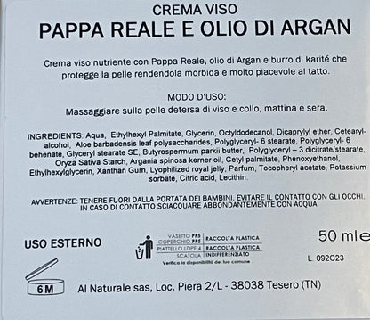 ROYAL JELLY AND ARGAN OIL FACIAL CREAM