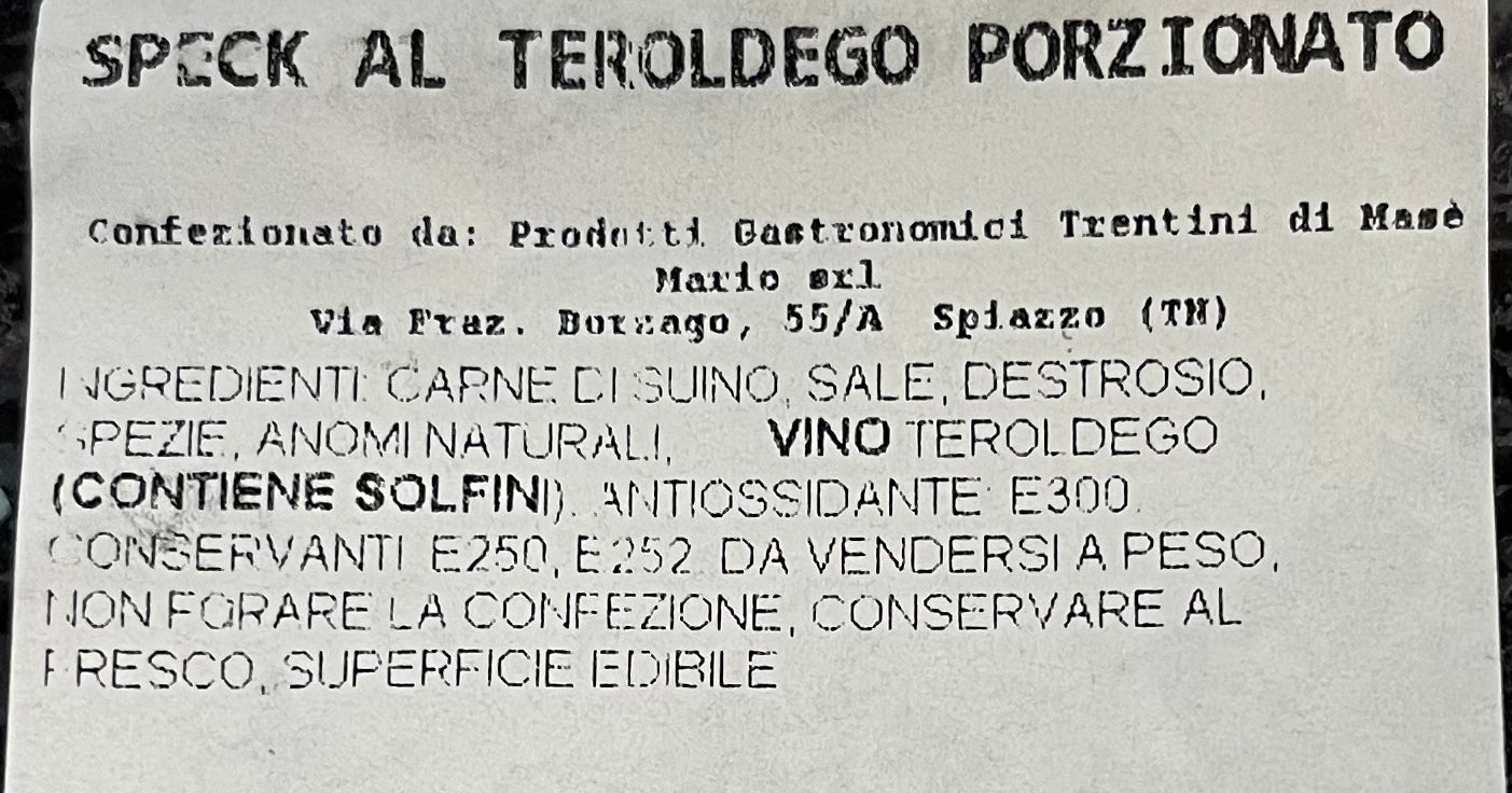 SPECK AFFINATO NEL VINO ROSSO