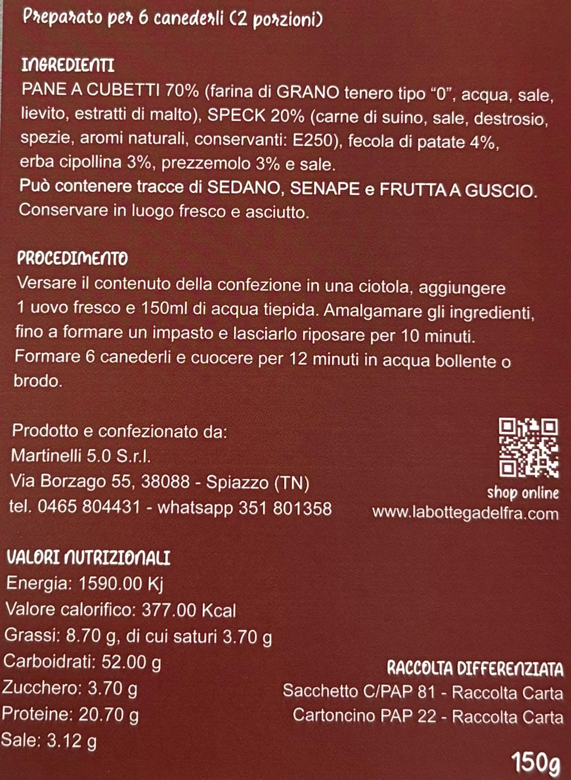 Preparato per Canederli allo Speck - 2 porzioni